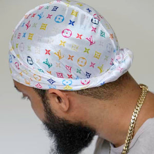 What is the Best Durag to Wear for 360 Waves - White Louis Vuitton Durag and Gold Cuban Link Chain