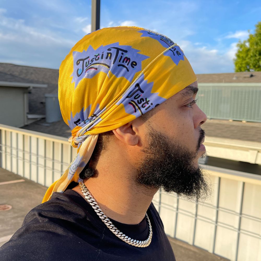 Infinity Stones Yellow Silky Durag for 360 Waves