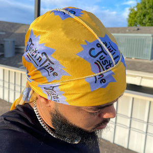 Infinity Stones Yellow Silky Durag for Braids
