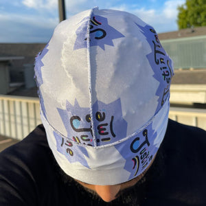 Icy White Silky Durag for Locs or Dreads